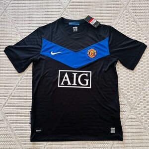 Nike Black and Blue Men's Soccer Jersey with Crest and AIG Logo